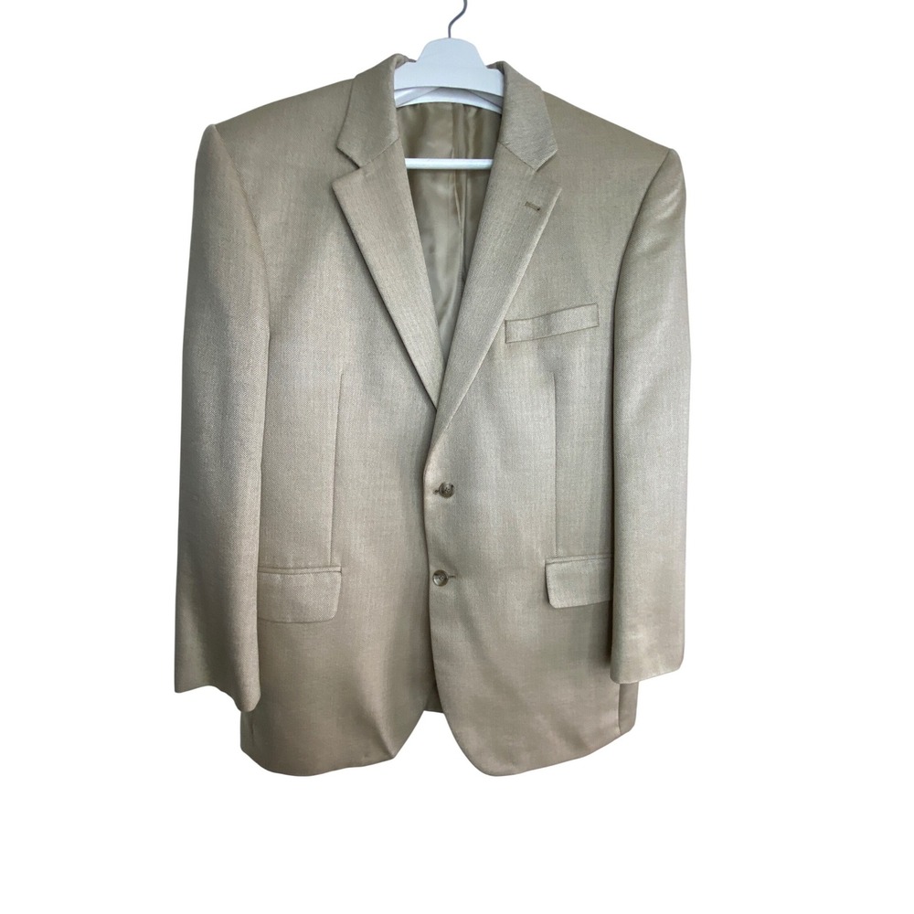 Jos A Bank Signature Collection Mens Tan Herringbone silk/camelhair Blazer 42R